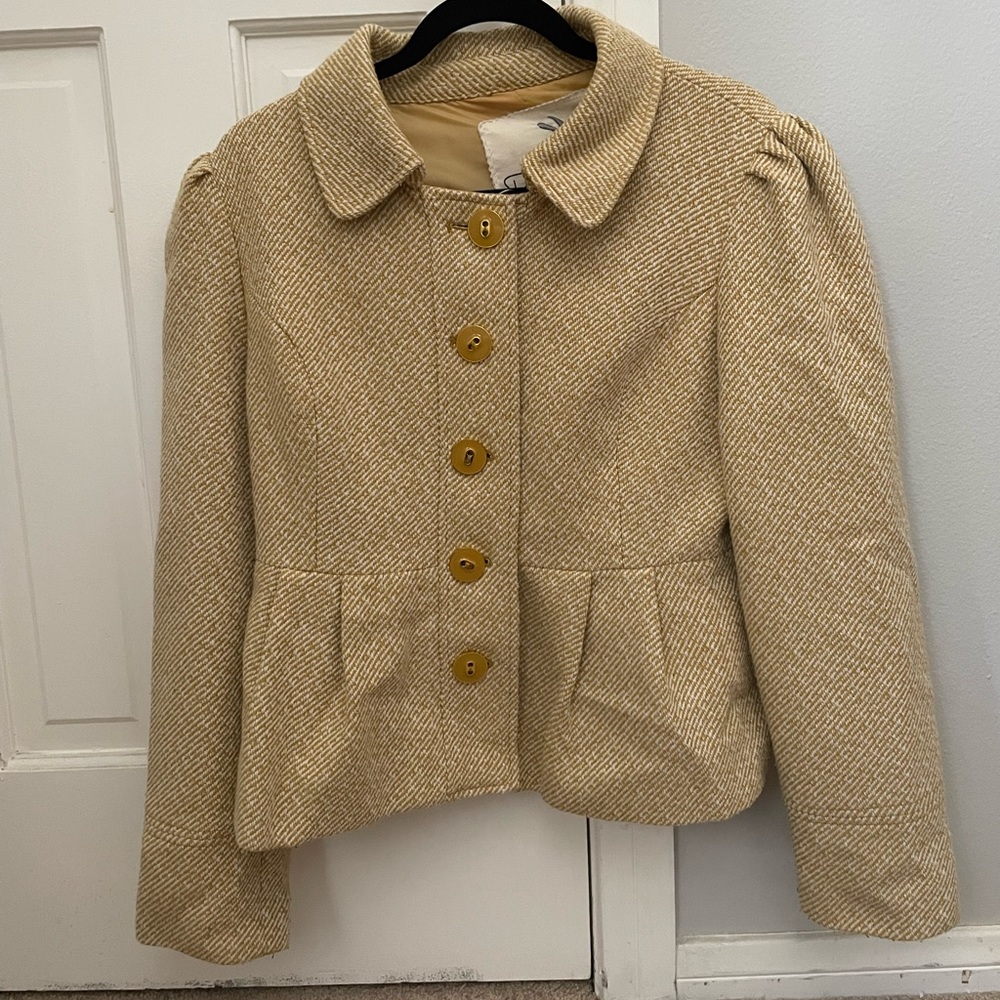 Anthropologie pep plum yellow jacket size 10